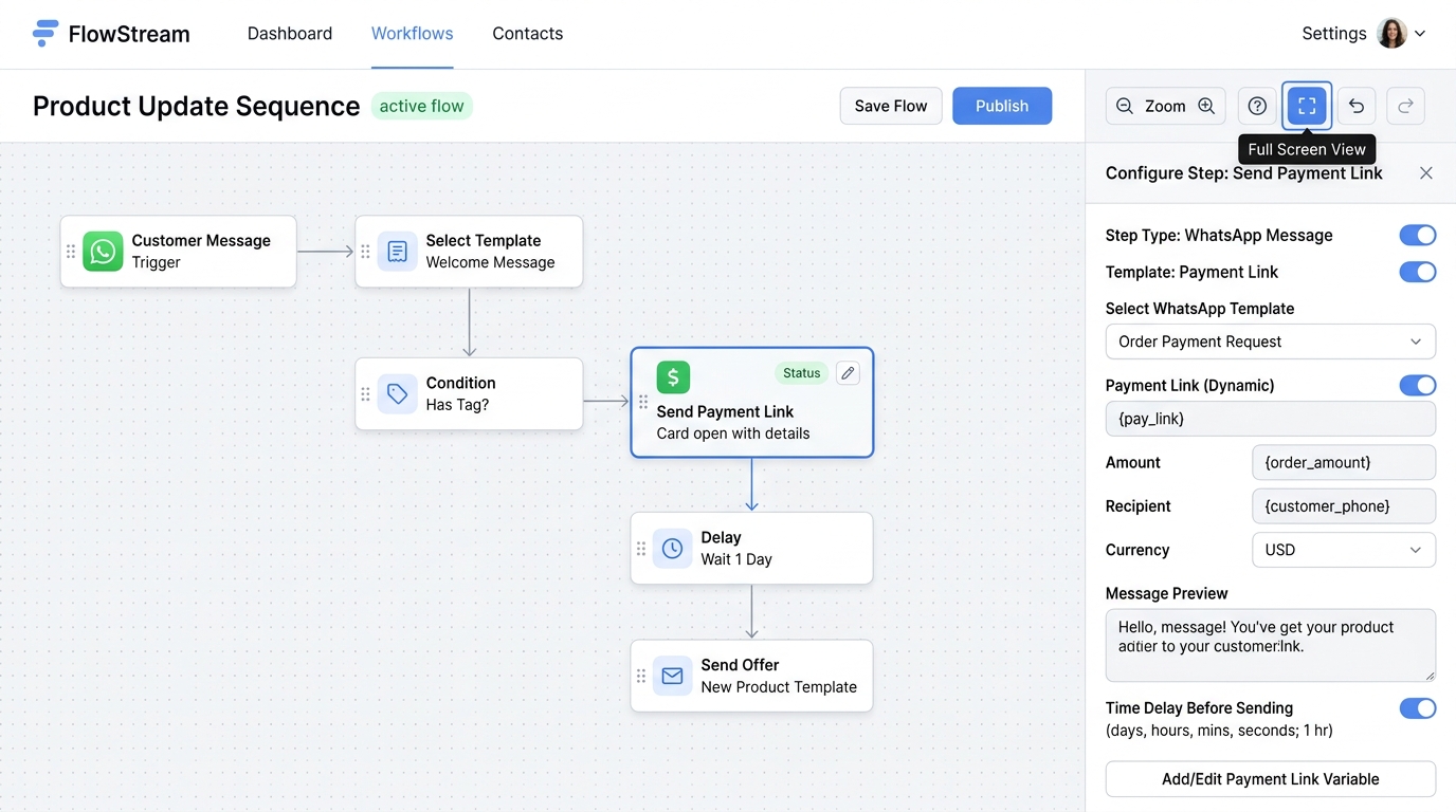 Interactive Drag & Drop Flow Canvas